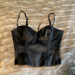 Aritzia Black Satin Camisole Top